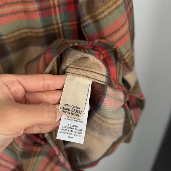 L.L. Bean Medium NEW Scotch Plaid Shirt Antique Dress Stewart Relaxed Fit - Picture 5 of 8